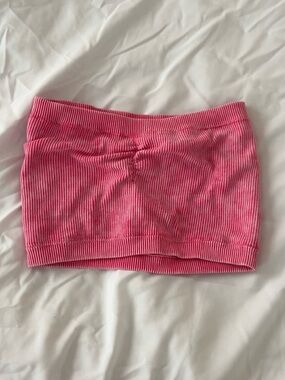 American eagle Pink Ribbed Tube Top